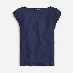 J. Crew Vintage rib ruffle boatneck tank top